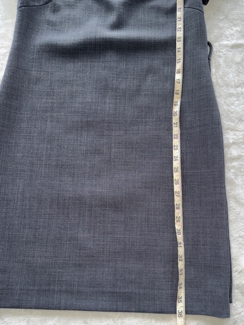 Tory Burch Gray Wool Blend Sheath Dress Chain Print Silk Lined Elegant Neckline - Picture 8 of 15